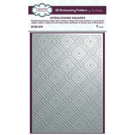 (EF3D-079)Creative Expressions Sue Wilson 3D Embossing Folder Interlocking Squares