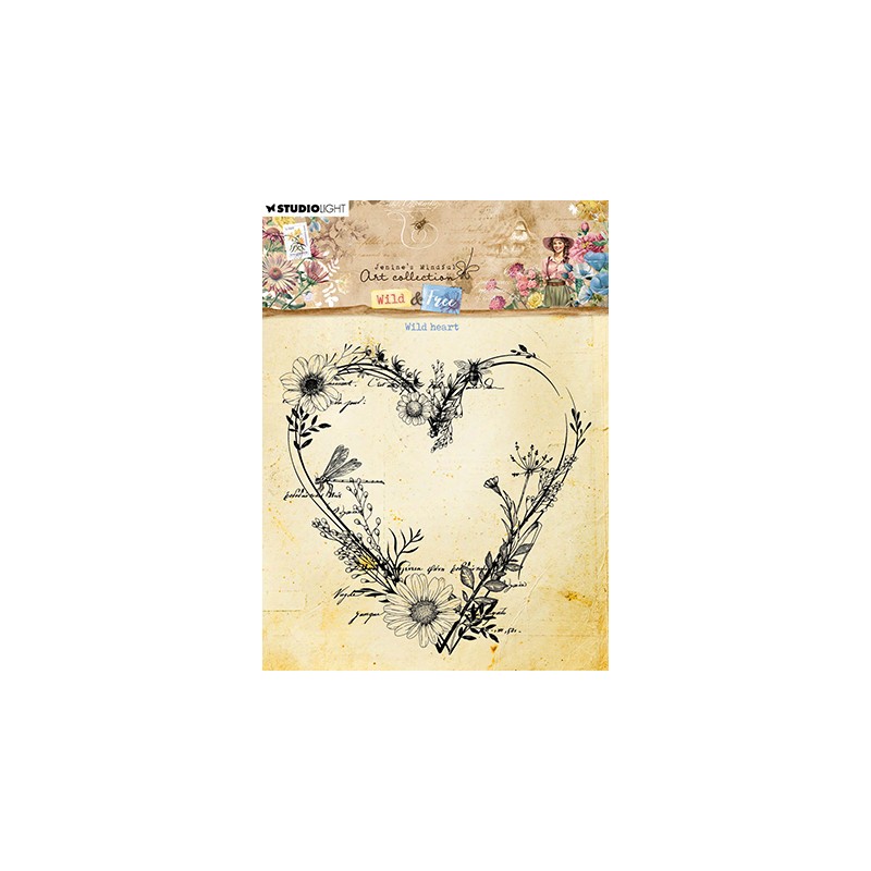 (JMA-WAF-STAMP670)Studio light Clear stamp Wild heart Wild & Free nr.670