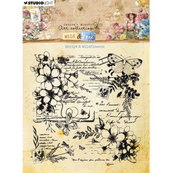 (JMA-WAF-STAMP671)Studio light Clear stamp Script & Wildflowers Wild & Free nr.671