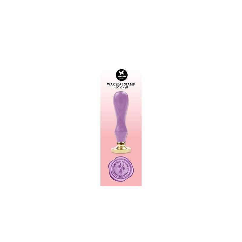 (SL-ES-WAX08)Studio Light Wax Stamp with handle Purple Made with love Essentials Tools nr.08