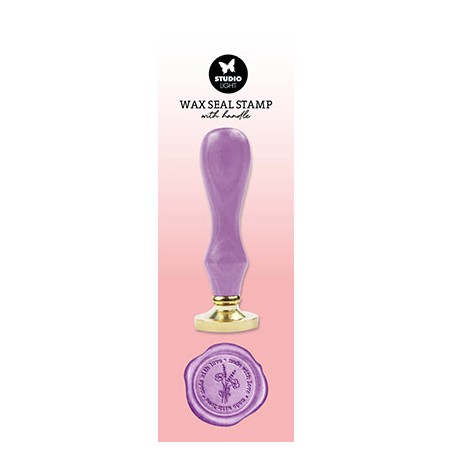 (SL-ES-WAX08)Studio Light Wax Stamp with handle Purple Made with love Essentials Tools nr.08