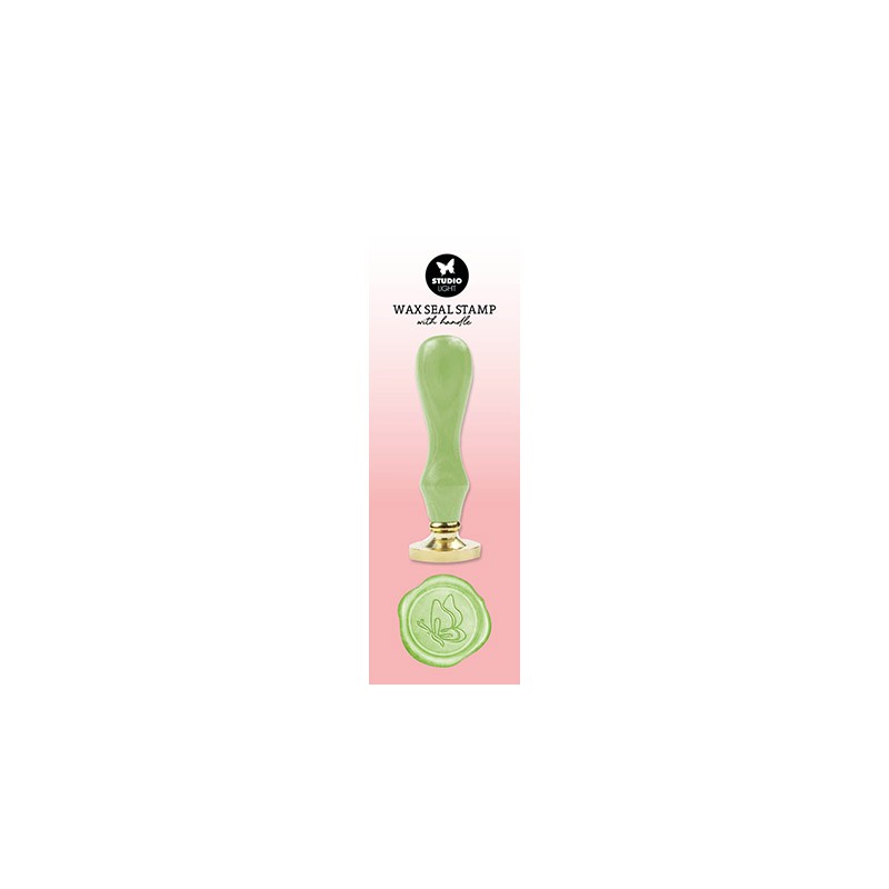 (SL-ES-WAX10)Studio Light Wax Stamp with handle Green butterfly Essentials Tools nr.10