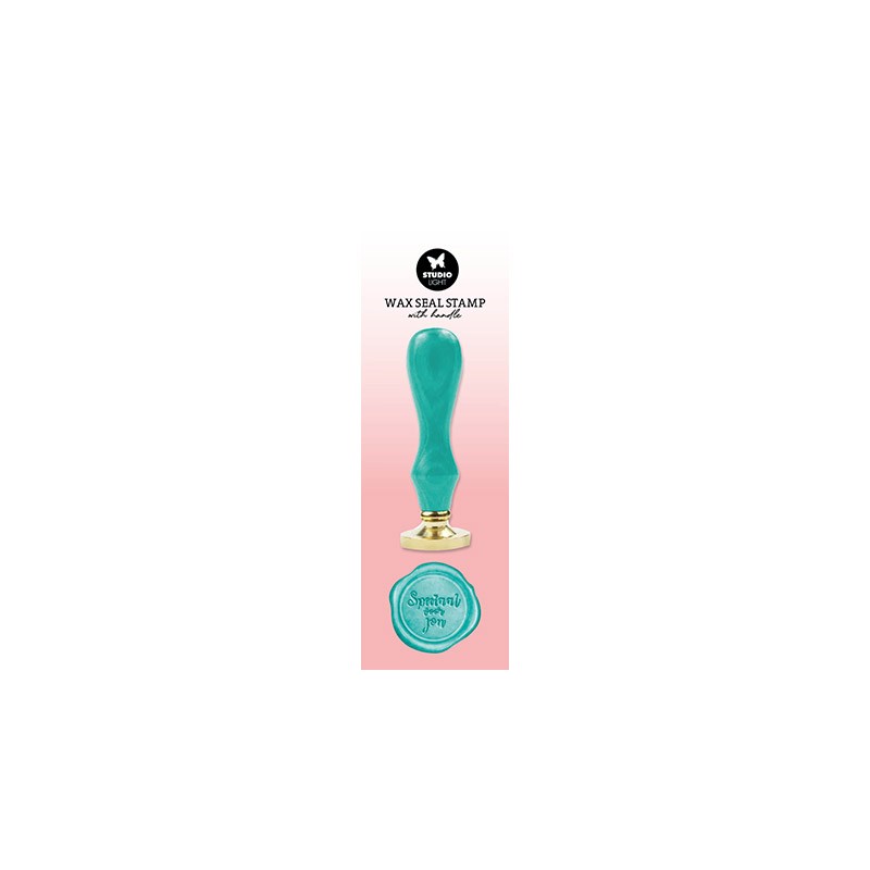 (SL-ES-WAX11)Studio Light Wax Stamp with handle Turquoise Speciaal voor jou Essentials Tools nr.11