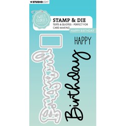 (SL-SS-SCD80)Studio Light Stamp & Cutting Die Happy birthday Sweet Stories nr.80