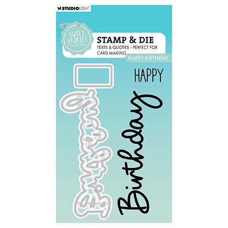 (SL-SS-SCD80)Studio Light Stamp & Cutting Die Happy birthday Sweet Stories nr.80