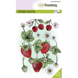 (1356)CraftEmotions clearstamps A6 - Strawberries and cherries