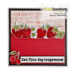 (1356)CraftEmotions clearstamps A6 - Strawberries and cherries