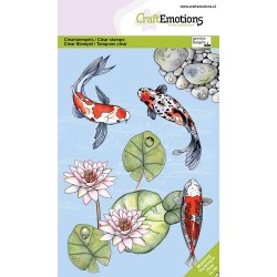 (1357)CraftEmotions clear stamps A6 - Koi