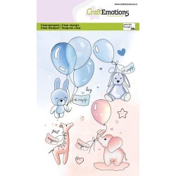 (1359)CraftEmotions clearstamps A6 - Baby cuddly toys and balloons