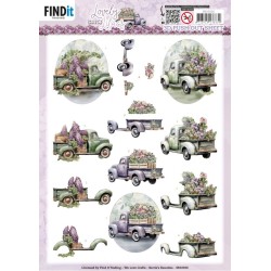(SB10926)3D Push Out - Berries Beauties - Lovely Lilacs - Lovely Cars