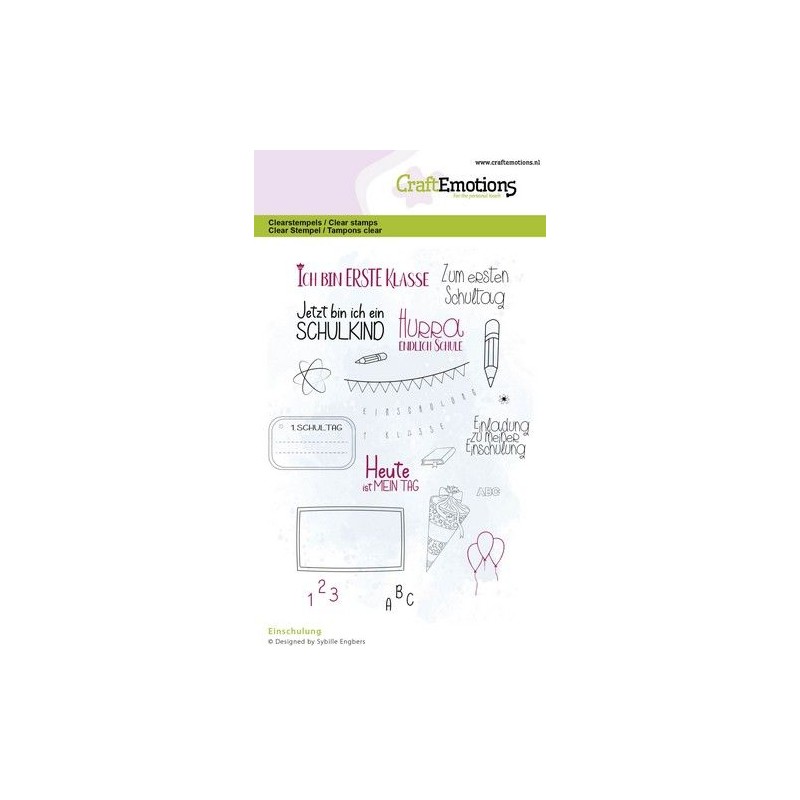 (1365)CraftEmotions clearstamps A6 - Einschulung