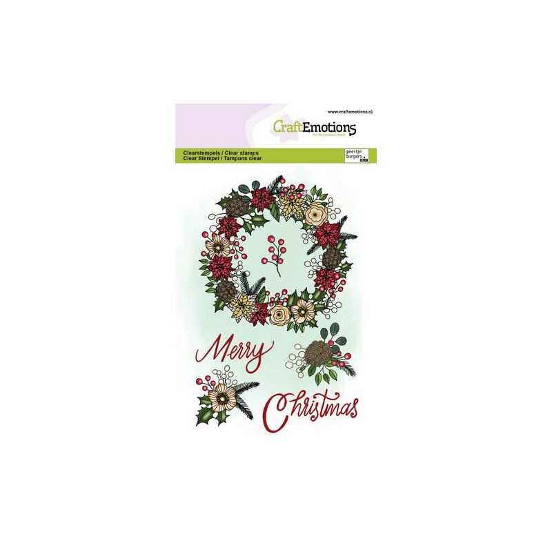 (1367)CraftEmotions clearstamps A6 - Flower garland Christmas