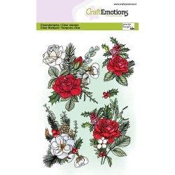(1368)CraftEmotions clearstamps A6 - Christmas bouquet rose