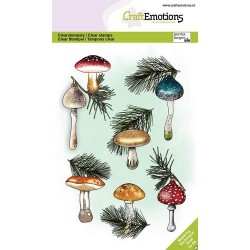 (1369)CraftEmotions clearstamps A6 - Christmas baubles mushroom