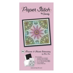 (ACC-CA-31633-XX)PAPER STITCH BY CLARITY - FLOWERS & HEARTS EMBROIDERY CARD PACK