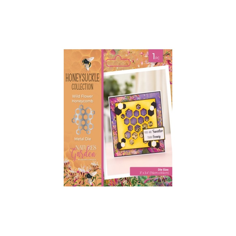 (NG-HS-MD-WFHO)Crafter's Companion Honeysuckle Metal Dies Wildflower Honeycomb