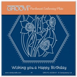 (GRO-FL-42338-01)Groovi® Baby plate A6 HAPPY BIRTHDAY DAFFODILS