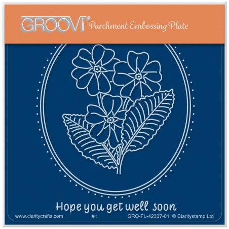 (GRO-FL-42337-01)Groovi® Baby plate A6 GET WELL SOON PRIMROSE