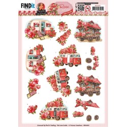 (SB10935)3D Push Out - Yvonne Creations - Rose Decorations - Rose Transport
