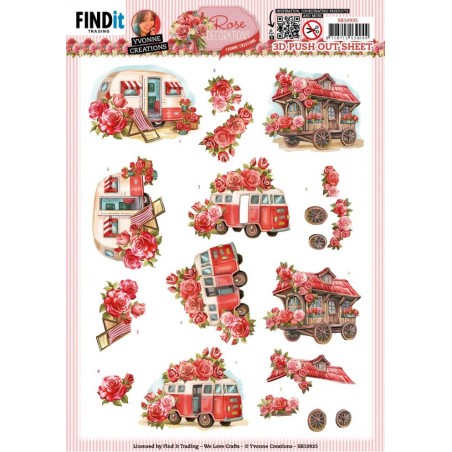 (SB10935)3D Push Out - Yvonne Creations - Rose Decorations - Rose Transport