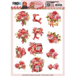 (SB10936)3D Push Out - Yvonne Creations - Rose Decorations - Rose Bouquet