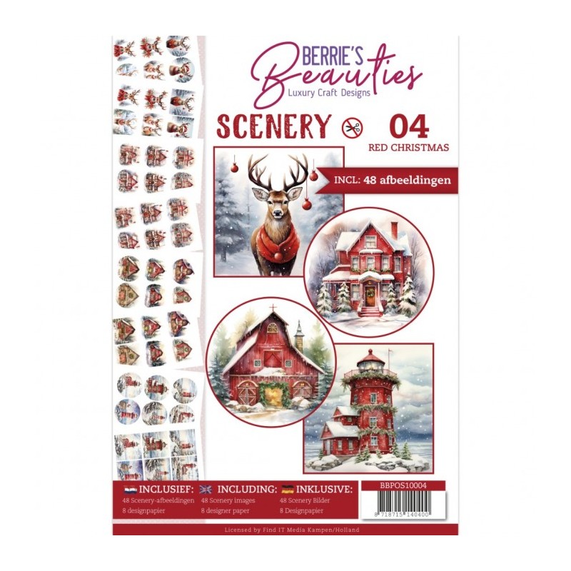 (BBPOS10004)Push-Out Book Scenery 4- Red Christmas