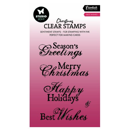 (SL-ES-STAMP698)Studio light SL Clear stamp Best Wishes Essentials nr.698