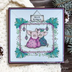 (PI249)Pink Ink Designs Pigs In Blankets A5 Clear Stamps