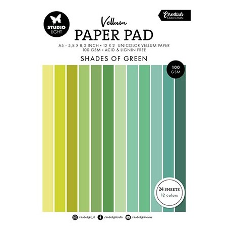 (SL-ES-VPP193)Studio light Vellum Paper Pad Unicolor paper Essentials nr.193