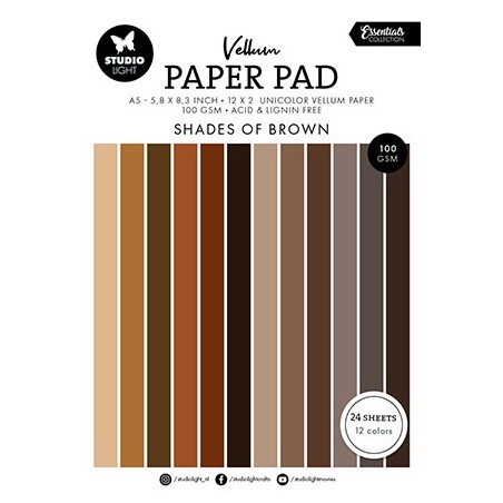 (SL-ES-VPP195)Studio light Vellum Paper Pad Unicolor paper Essentials nr.195