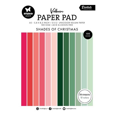 (SL-ES-VPP196)Studio light Vellum Paper Pad Unicolor paper Essentials nr.196