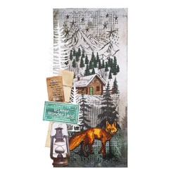 (SL-GR-STAMP677)Studio light clear stamp Fox in forest Grunge Collection nr.677