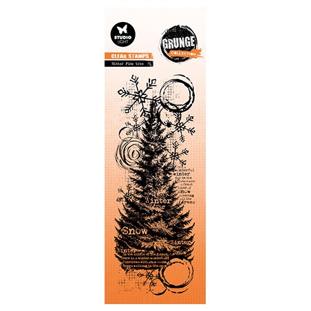 (SL-GR-STAMP678)Studio light clear stamp Winter pine tree Grunge Collection nr.678