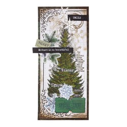 (SL-GR-STAMP678)Studio light clear stamp Winter pine tree Grunge Collection nr.678