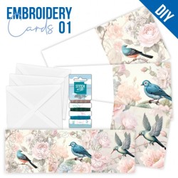 (STDOPP001)Stitch And Do Cards - Blue Birds