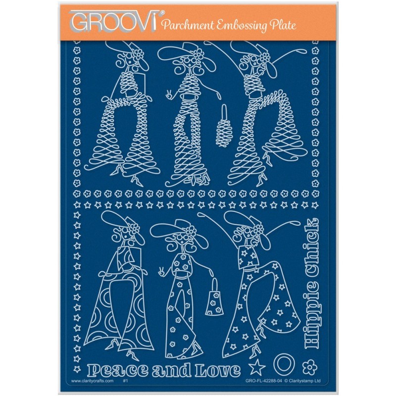 (GRO-PE-42369-04)Groovi Plate A5 BARBARA'S SHAC HIPPIE CHICKS