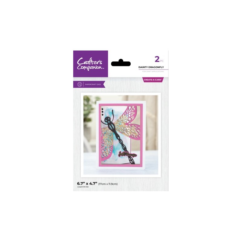 (CC-MD-CAD-DADR)Crafter's Companion Taking Flight Create-a-Card Dies Dainty Dragonfly