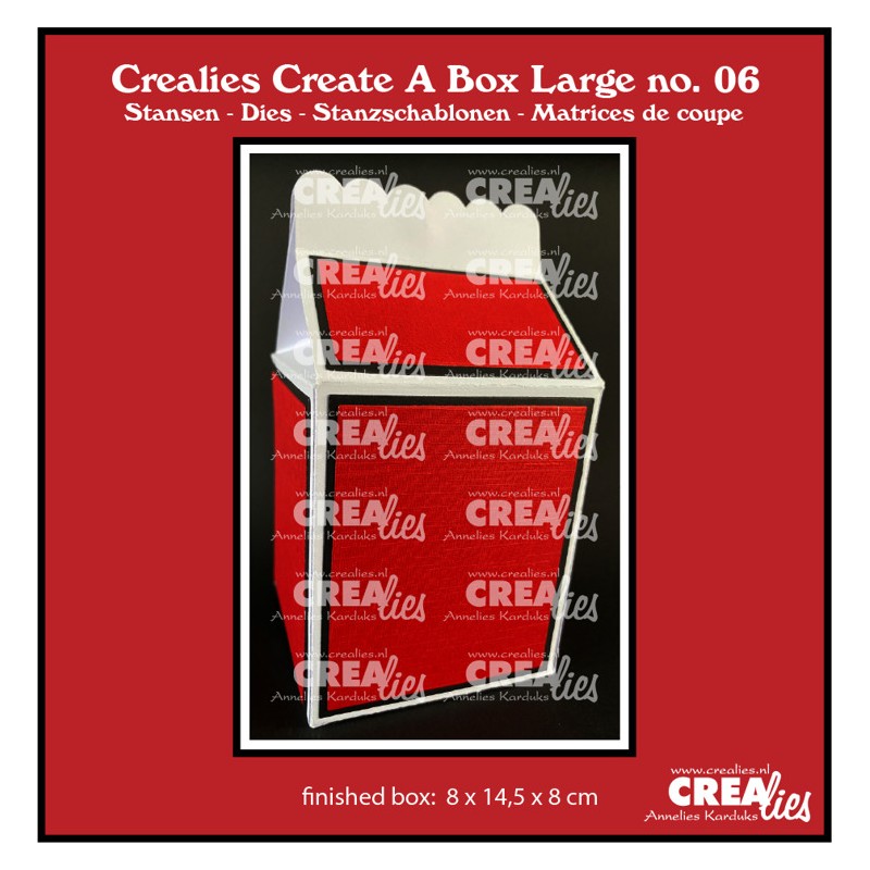 (CCABL06)Crealies Create A Box Large Milk carton Large finished: 8x14,5x8 cm