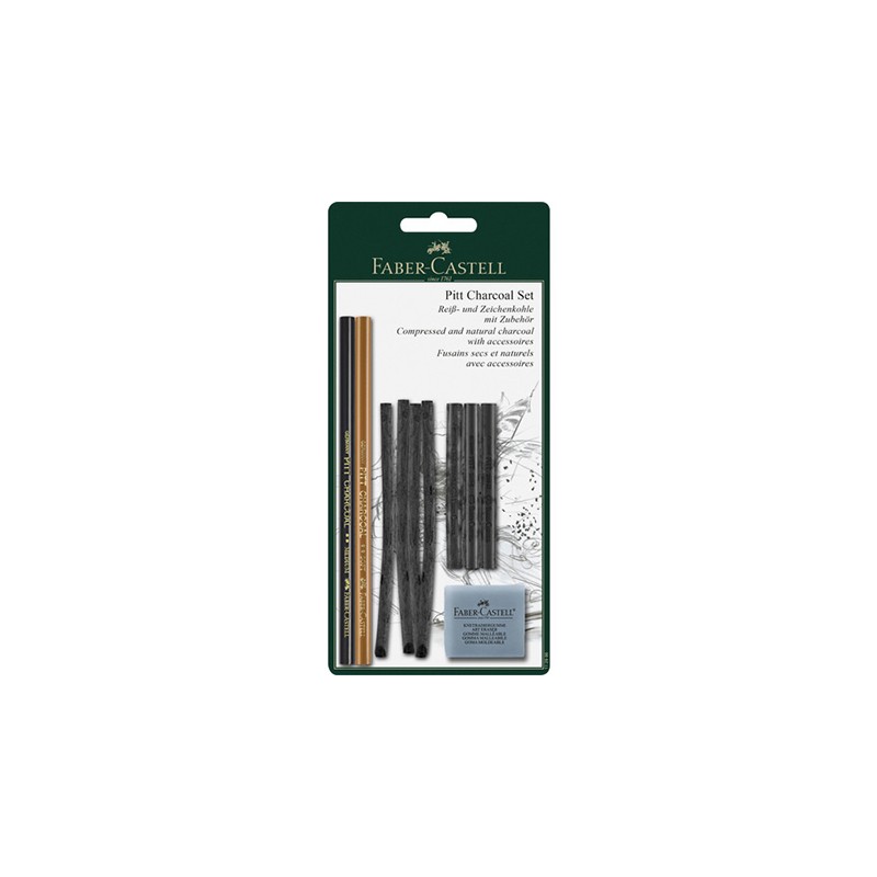 (FC-112996)Faber Castell Pitt Charcoal set compressed and natural charcoal with accessoires