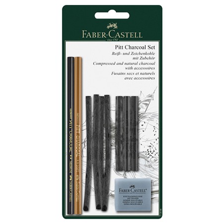 (FC-112996)Faber Castell Pitt Charcoal set compressed and natural charcoal with accessoires