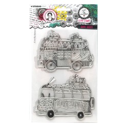 (ABM-SI-STAMP700)Studio light clear stamp  Hippie busses Signature Collection nr.700