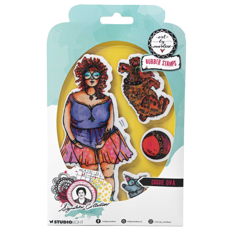 (ABM-SI-STAMP701)Studio light rubber stamp Doggie diva Signature Collection nr.701