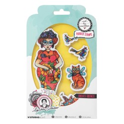 (ABM-SI-STAMP702)Studio light rubber stamp Frida's friends Signature Collection nr.702