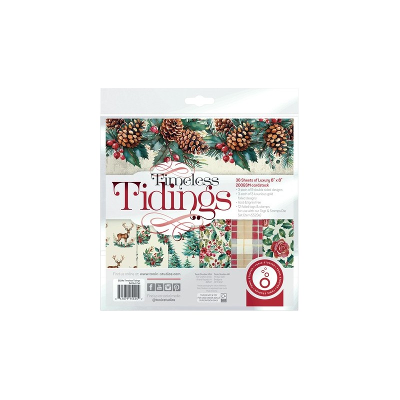 (5524e)Tonic Studio Timeless Tidings 8x8 Inch Luxury Cardstock