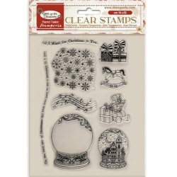 (WTK197)Stamperia Gear up for Christmas Clear Stamps Snowglobes