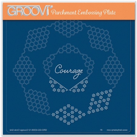 (GRO-GG-42309-12)Groovi Grid Plate A5 JOSIE'S COURAGE - CIRCULAR (DIAGONAL) LACE DUET