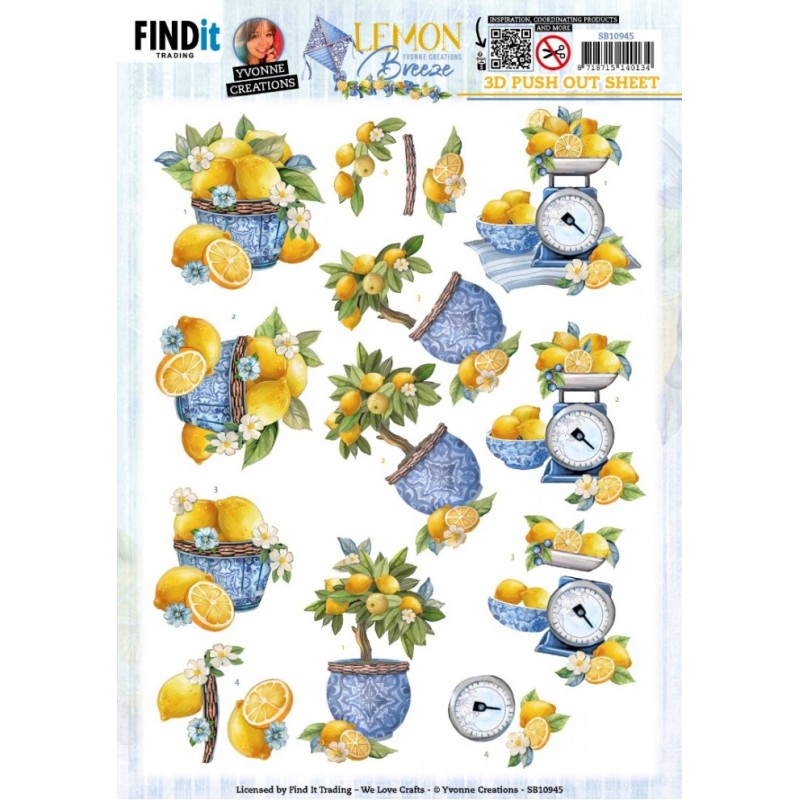 (SB10945)3D Push Out - Yvonne Creations - Lemon Breeze - Lemon Tree