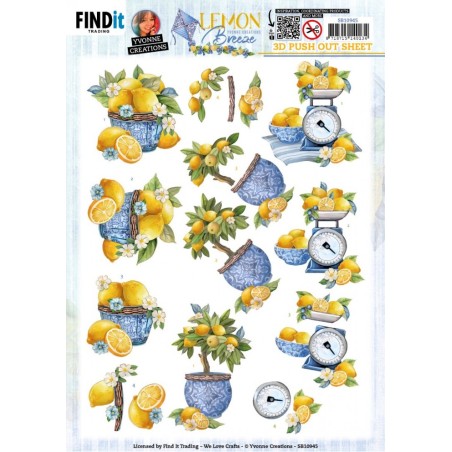 (SB10945)3D Push Out - Yvonne Creations - Lemon Breeze - Lemon Tree