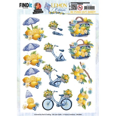 (SB10946)3D Push Out - Yvonne Creations - Lemon Breeze - Lemon Bike