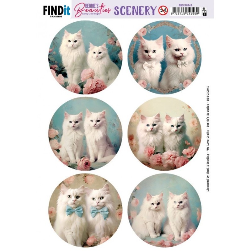 (BBSC10041)Scenery Push Out - Berries Beauties - Pretty Kitties - Round